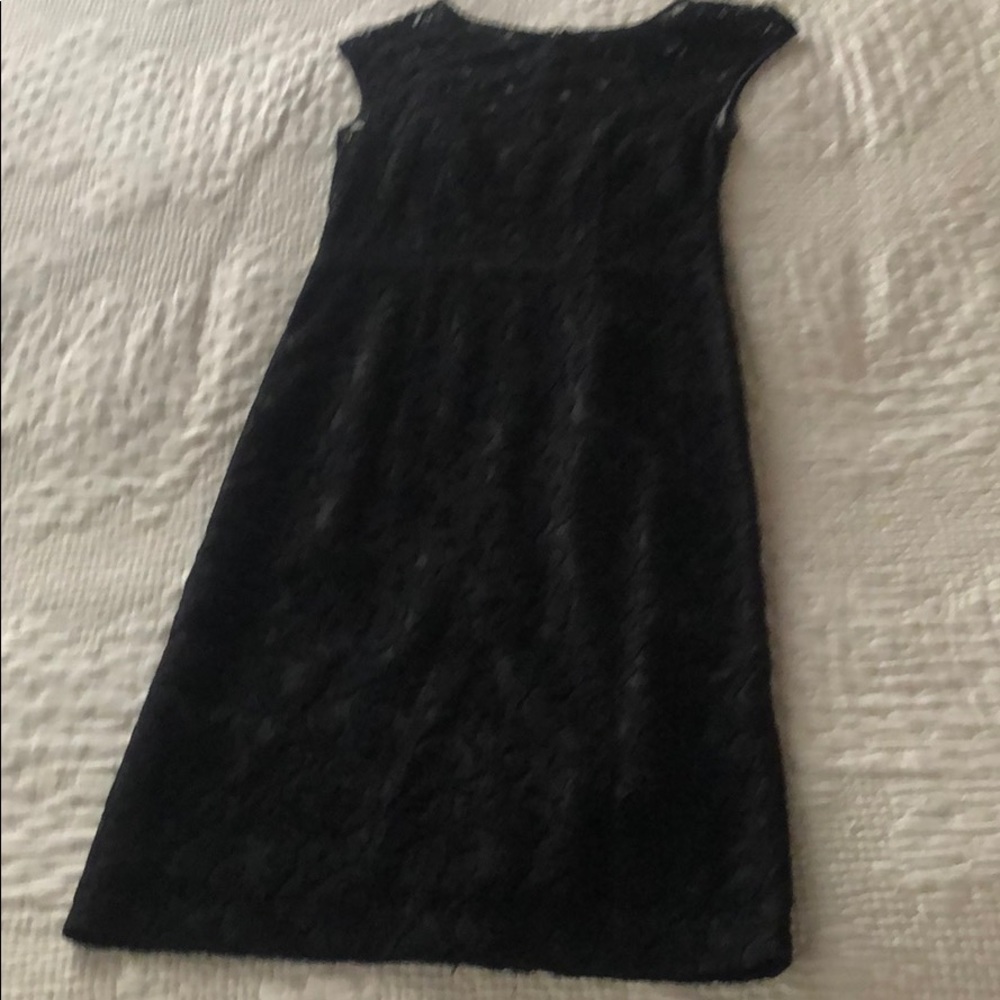 Black lace midi evening dress